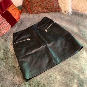 Genuine Leather Mini Skirt